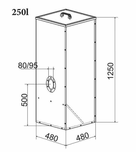 Nádrž na pelety Atmos - 250 l  (červená)