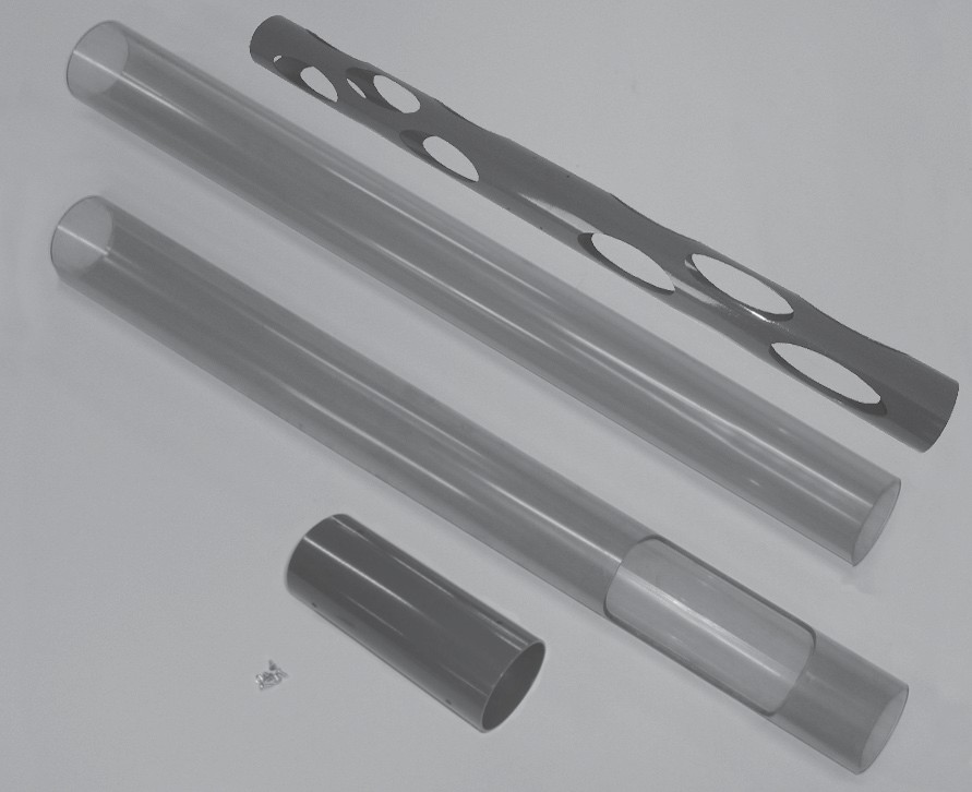 Průhledná náhradní trubka dopravníku DA Atmos (bez vybrání) - 2 m 